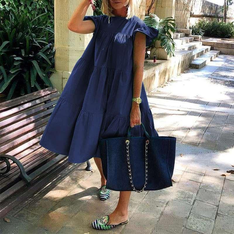 Short Sleeved Solid Colour summer dress - Harvey's