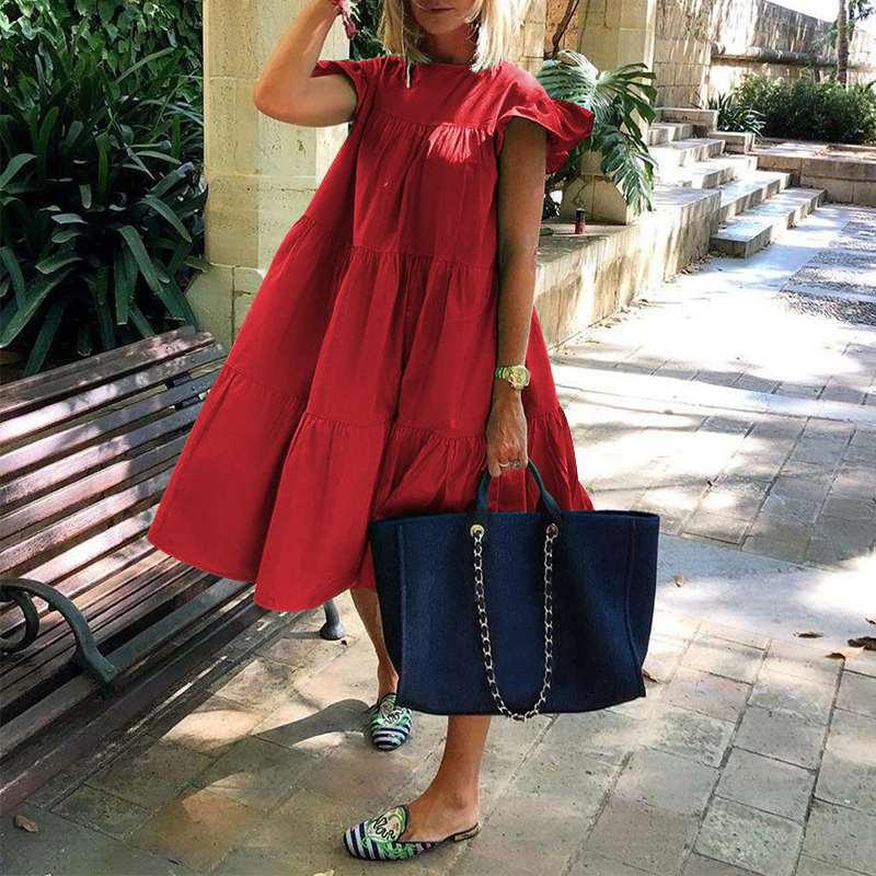 Short Sleeved Solid Colour summer dress - Harvey's