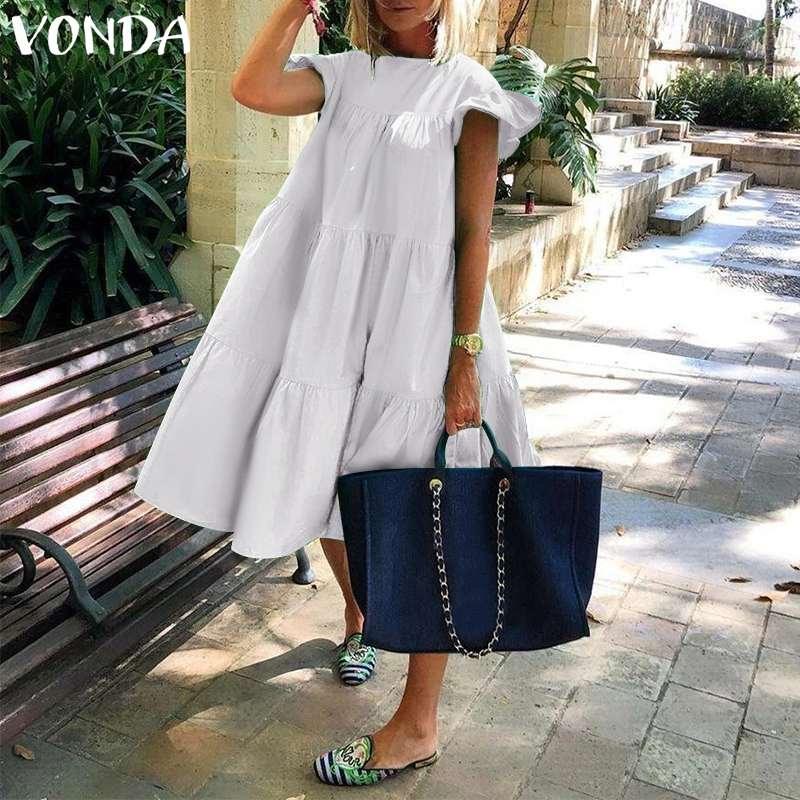 Short Sleeved Solid Colour summer dress - Harvey's