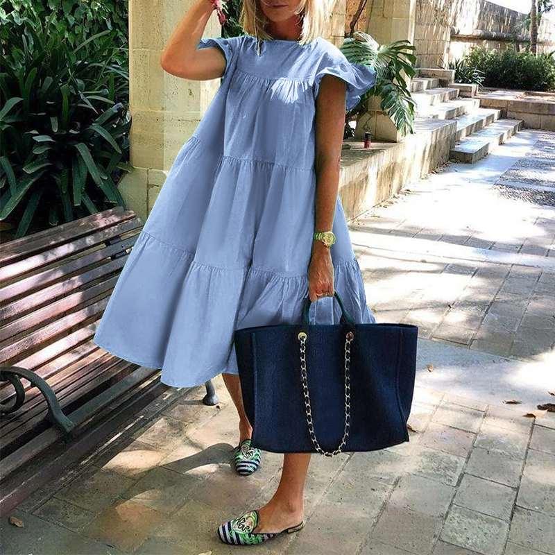 Short Sleeved Solid Colour summer dress - Harvey's