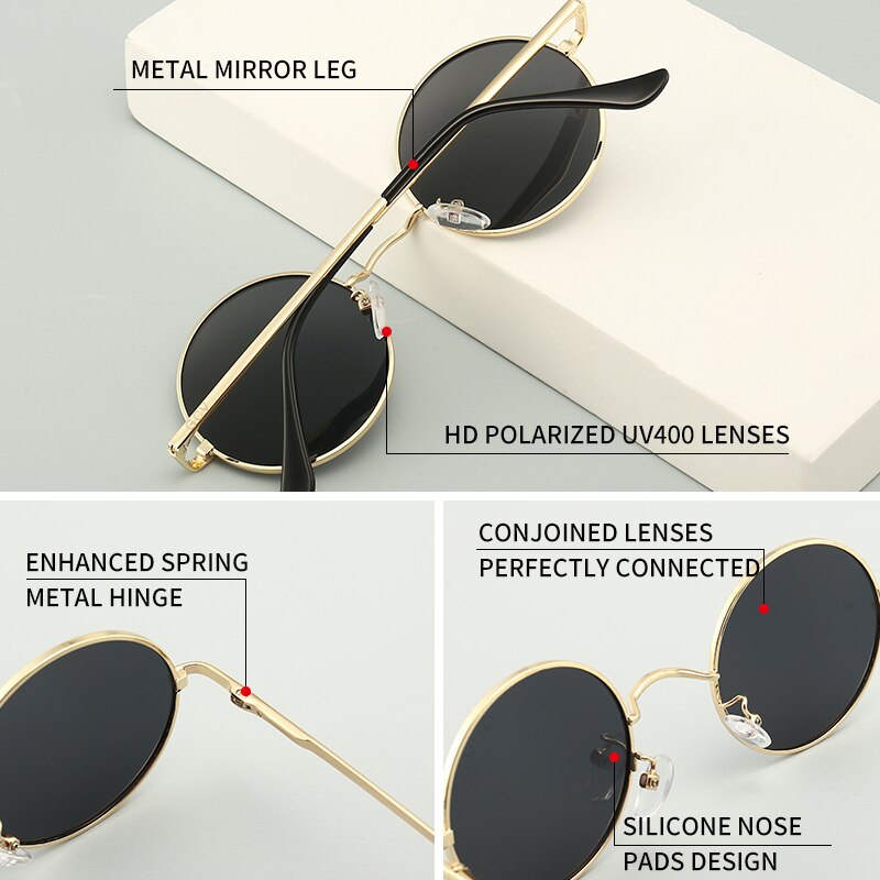 GCV Round Steampunk Polarized Sunglasses - Harvey's