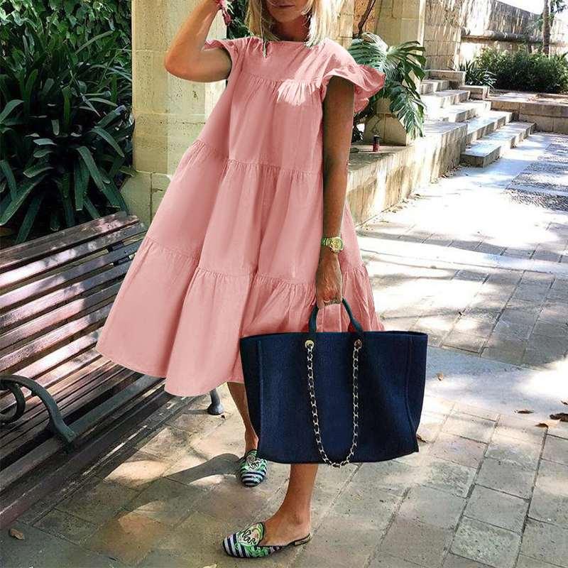 Short Sleeved Solid Colour summer dress - Harvey's