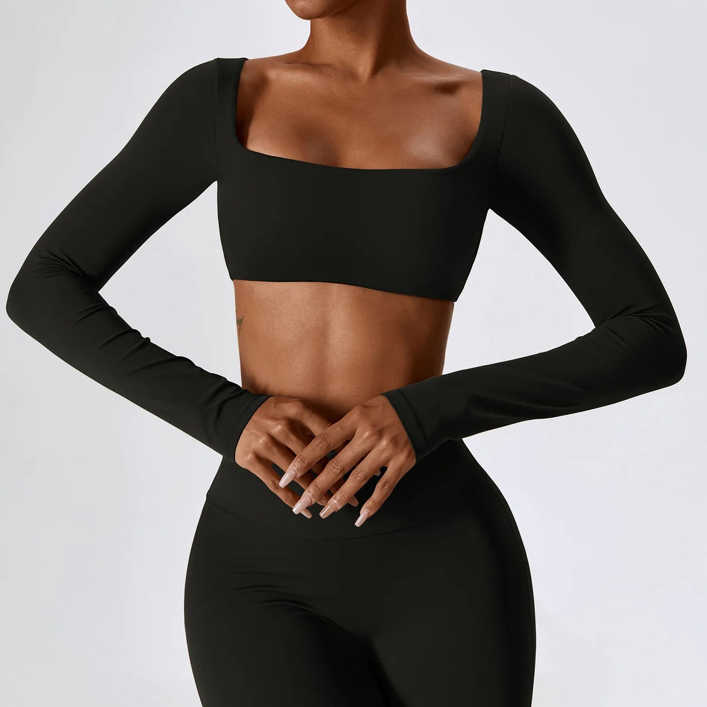 Cropped Long Sleeve Yoga Top - Harvey's