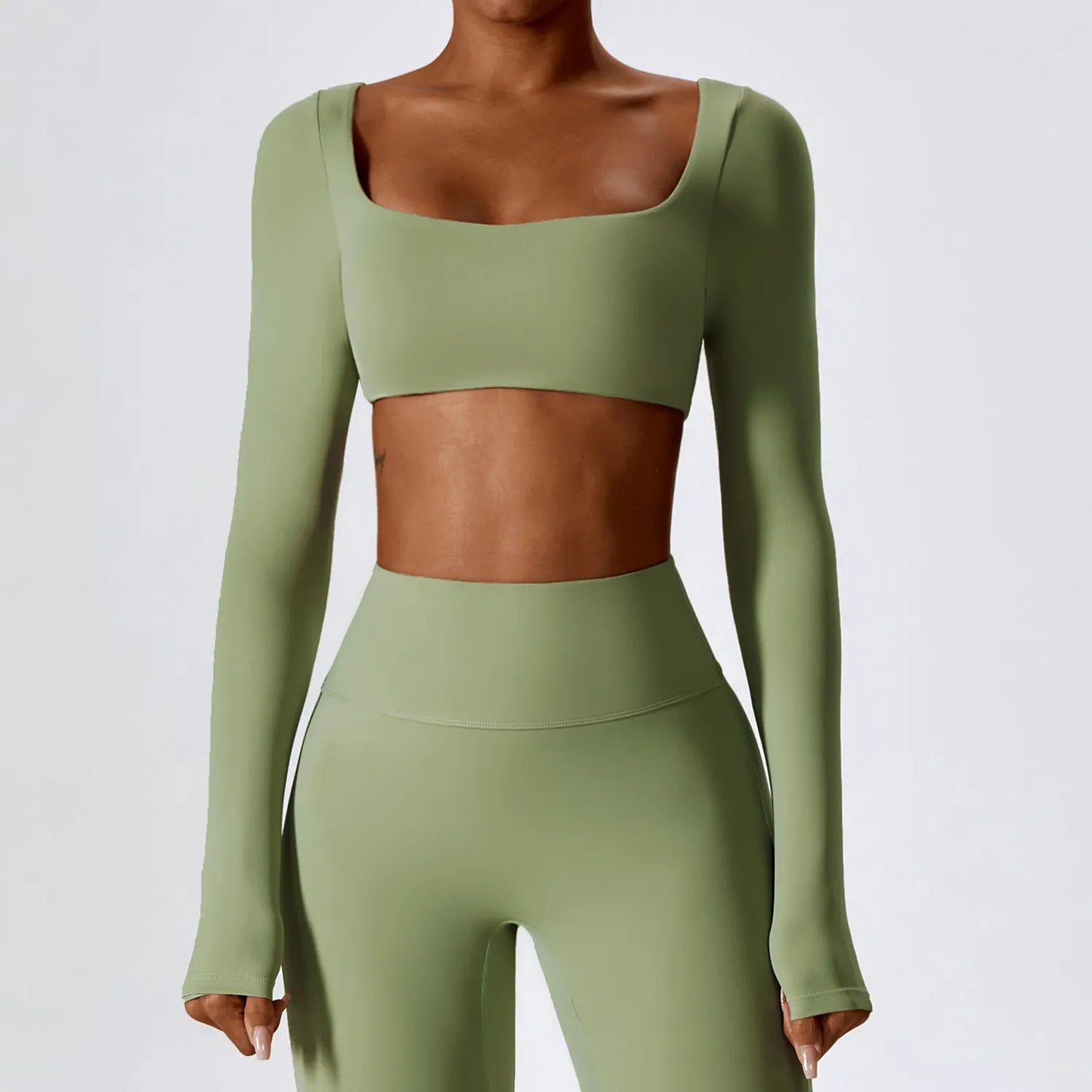Cropped Long Sleeve Yoga Top - Harvey's