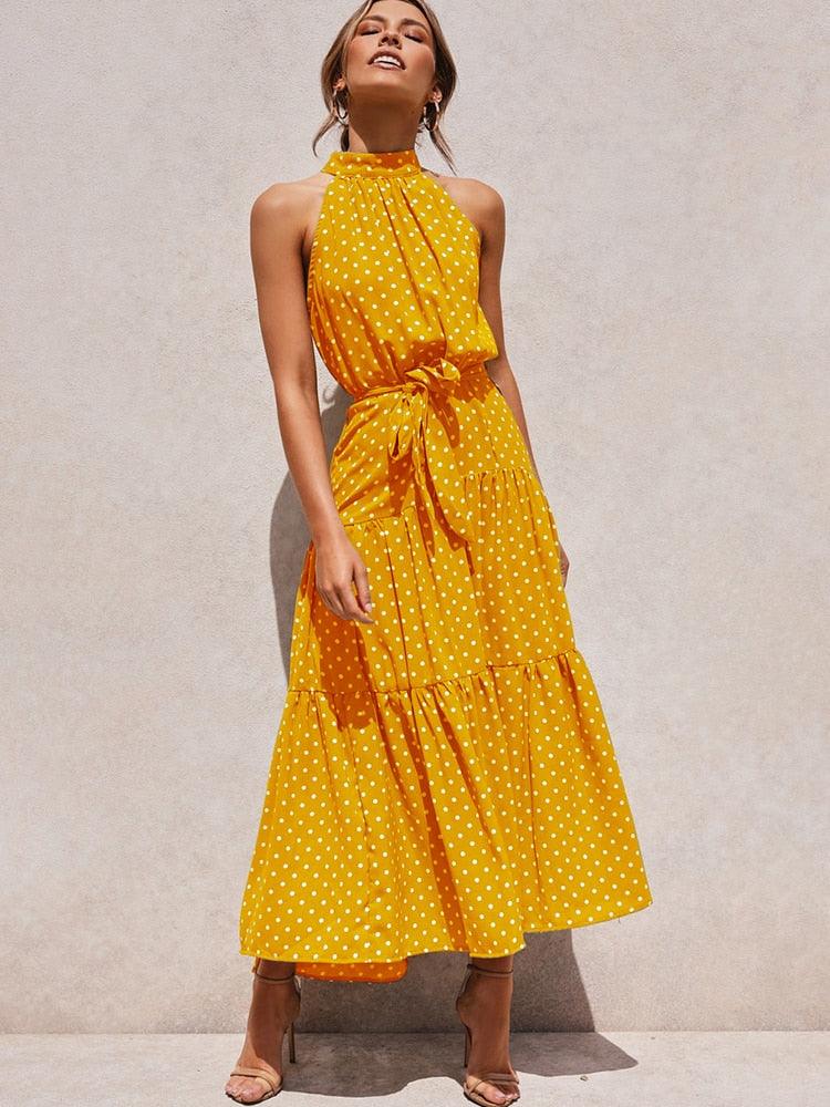 Strapless Flower print/Polka Dot Dress - Harvey's