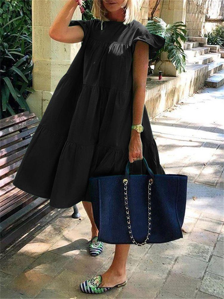 Short Sleeved Solid Colour summer dress - Harvey's