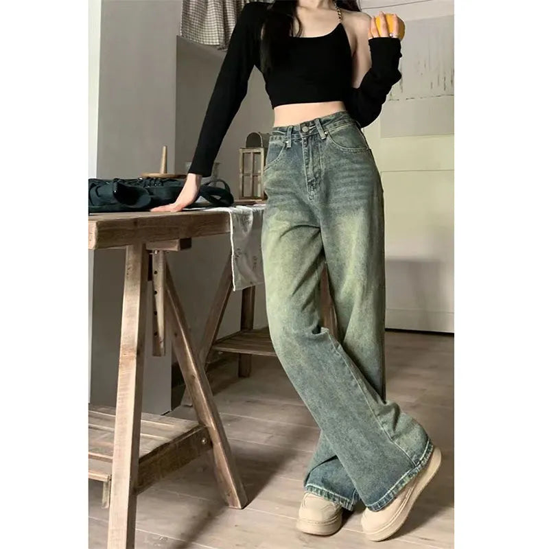 Retro Blue Vintage Womens Jeans