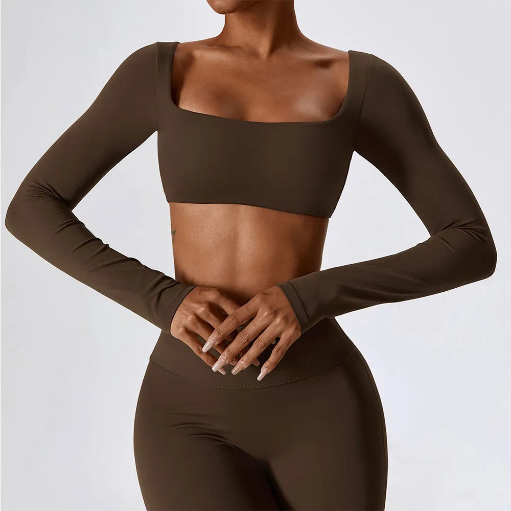 Cropped Long Sleeve Yoga Top - Harvey's