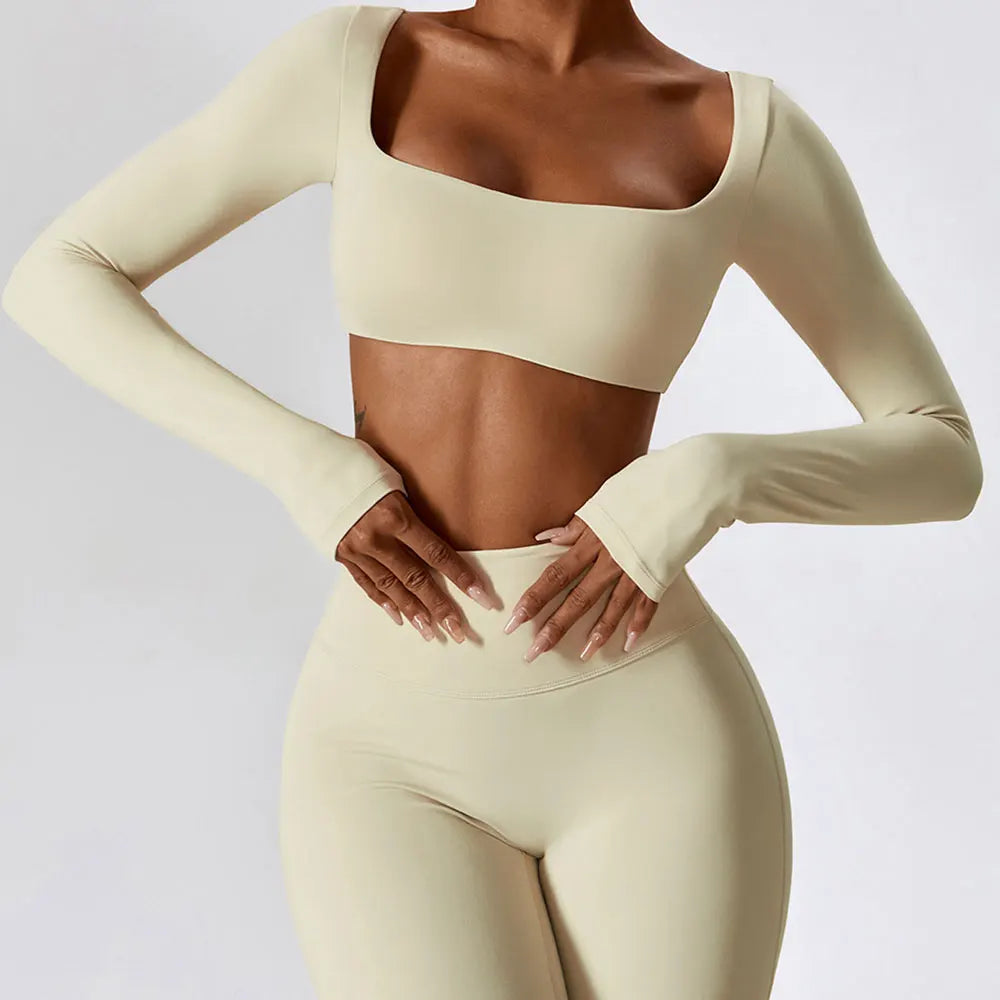 Cropped Long Sleeve Yoga Top - Harvey's