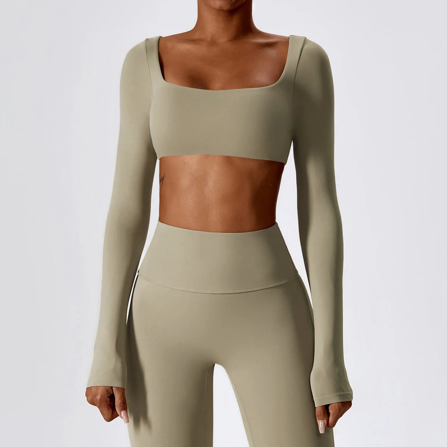 Cropped Long Sleeve Yoga Top - Harvey's