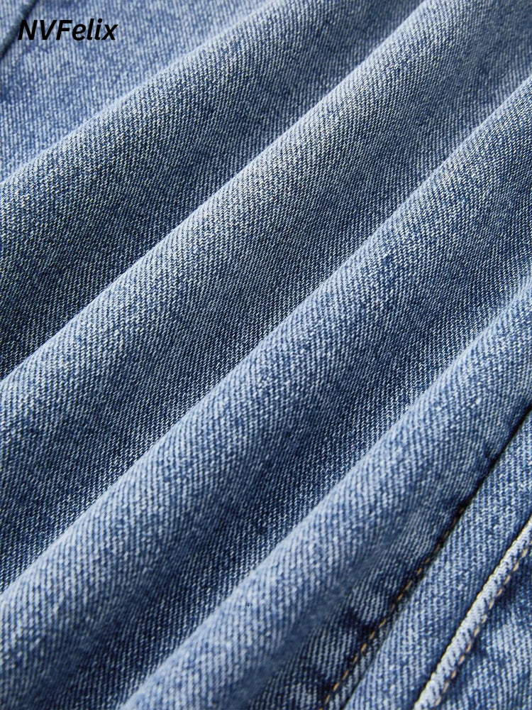 Straight Baggy Straight Denim Trousers