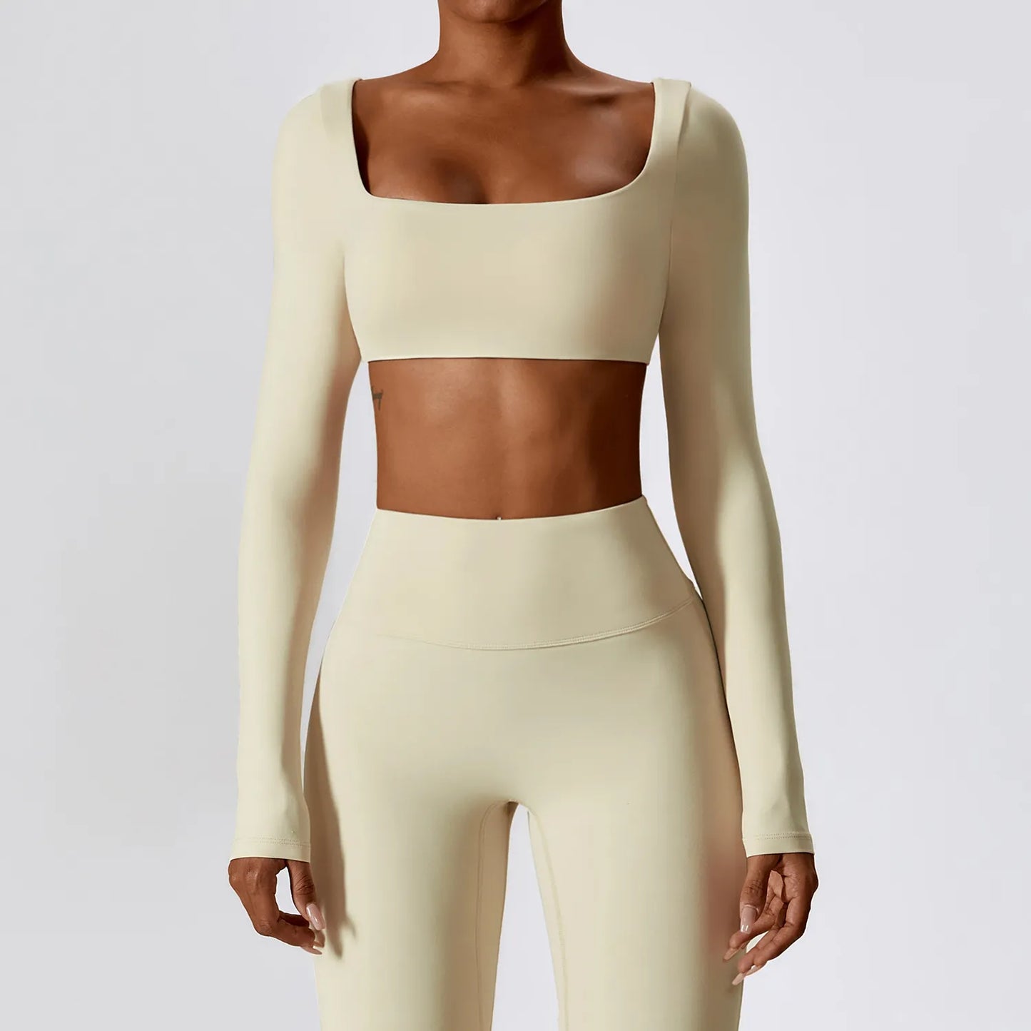 Cropped Long Sleeve Yoga Top - Harvey's