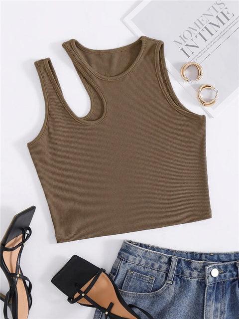Rib-knit Tank Top for Women Summer sleeveless - Harvey's