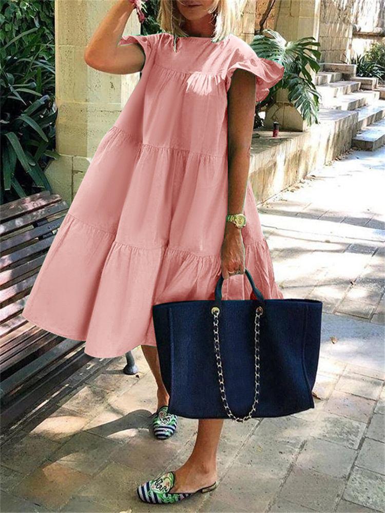Short Sleeved Solid Colour summer dress - Harvey's