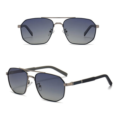 GCV Metal Frame Pilot Square Polarized Sunglasses - Harvey's