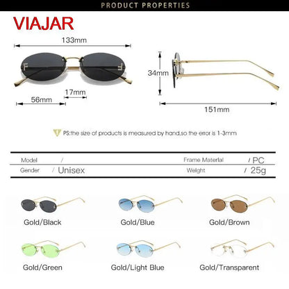Rimless Oval Sunglasses Women