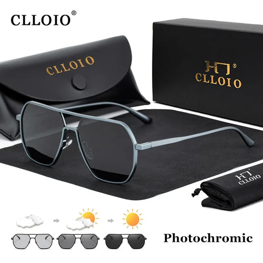 CLLOIO Fashion Aluminum Photochromic Sunglasses